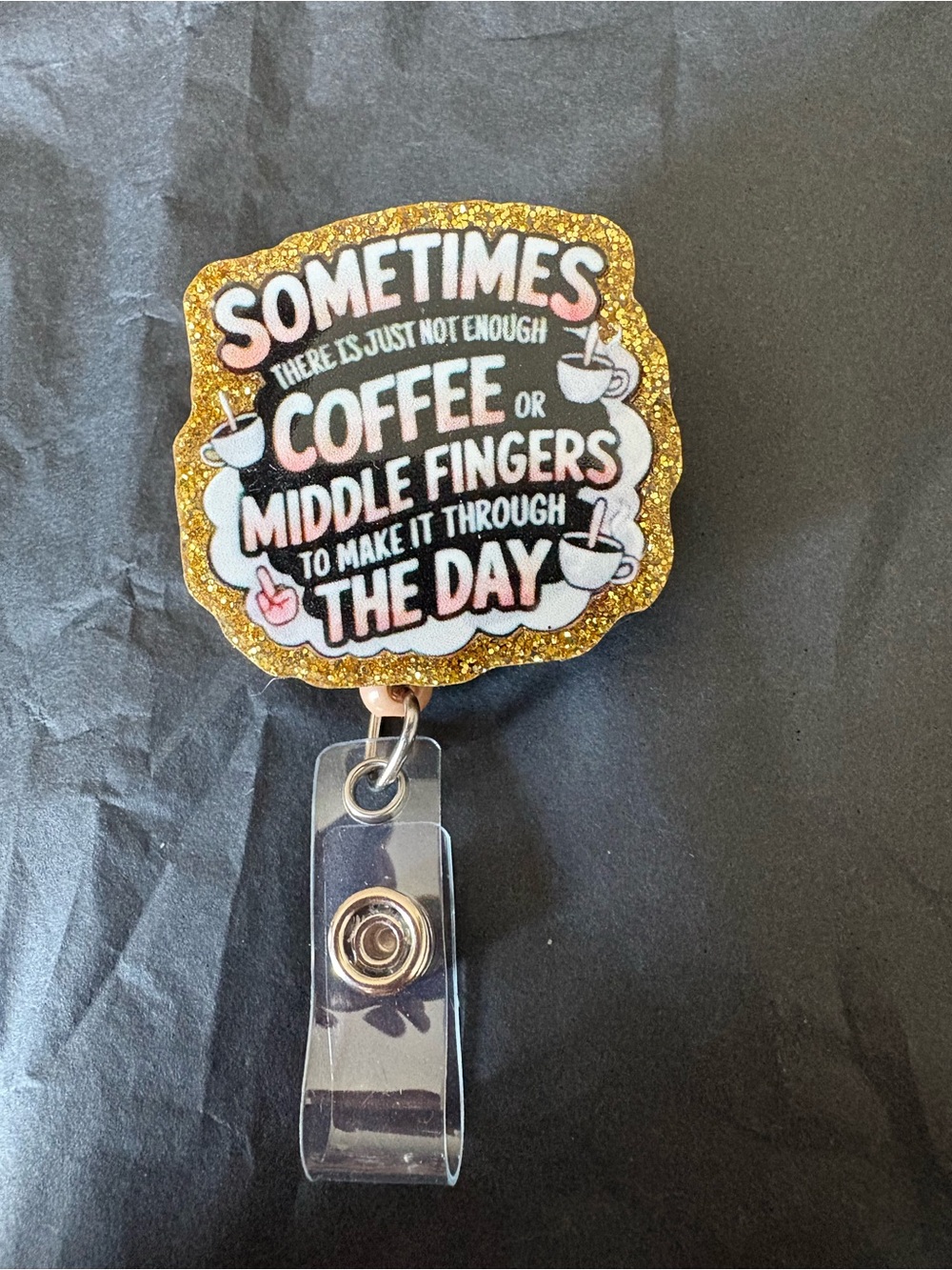 Coffee & Fingers Badge Reel